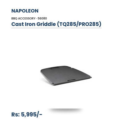 Napoleon Cast Iron Griddle (56080) | For Travel Q TQ285 & PRO285 | Double-Sided Flat & Ribbed | Porcelain Cast Iron | For Pancakes, Eggs & Grill Marks