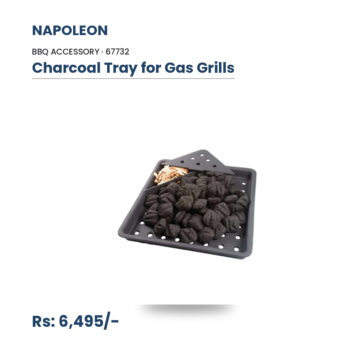 Napoleon Charcoal Tray for Gas Grills (67732) | Turn Your Gas Grill into a Charcoal BBQ | Authentic Smoky Flavor