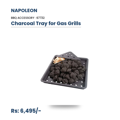 Napoleon Charcoal Tray for Gas Grills (67732) | Turn Your Gas Grill into a Charcoal BBQ | Authentic Smoky Flavor