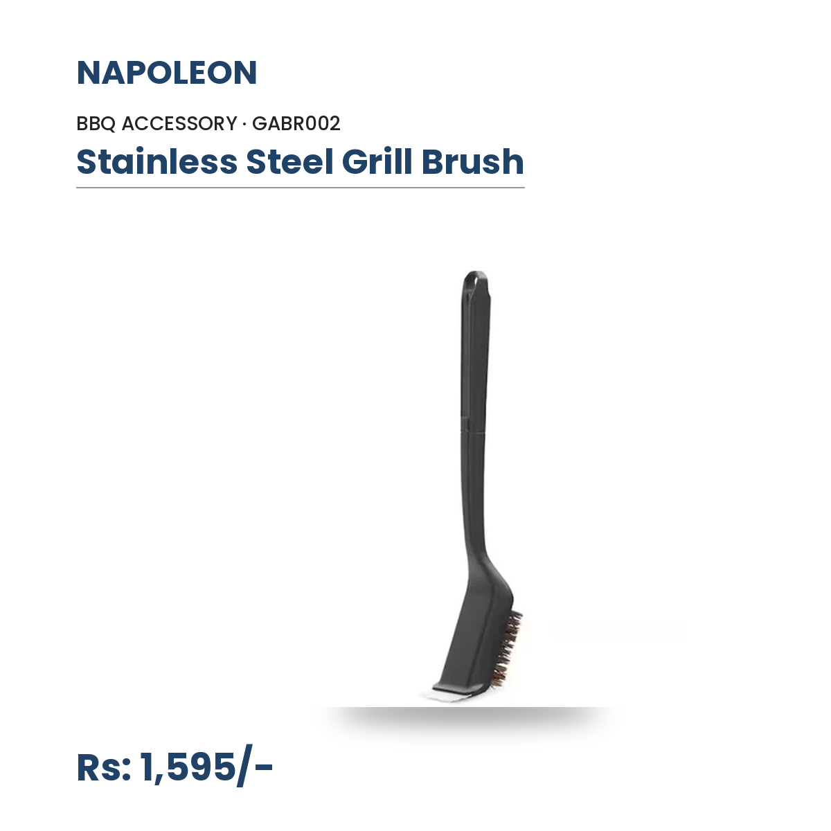 Napoleon Stainless Steel Grill Brush (GABR002) – Heavy Duty BBQ Cleaning Brush