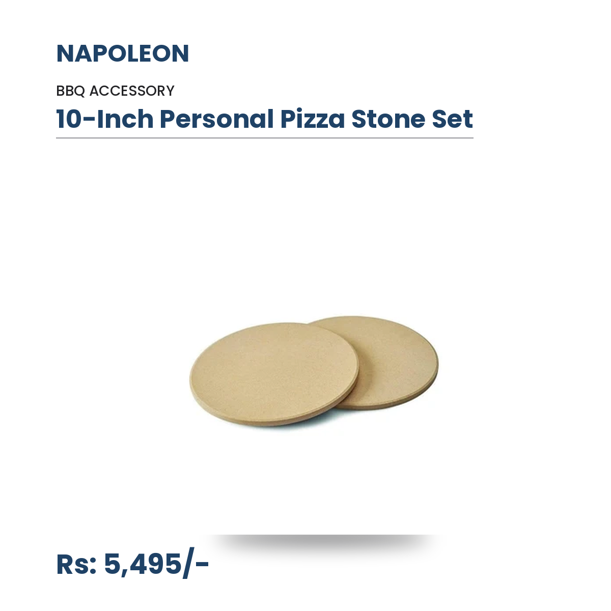 Napoleon 10-Inch Personal Pizza Stone Set (70000) | Cordierite Ceramic | Stone-Baked Crispy Base | For Napoleon Charcoal & Gas Grills | Individual Pizza