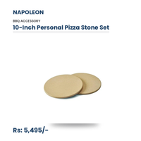 Napoleon 10-Inch Personal Pizza Stone Set (70000) | Cordierite Ceramic | Stone-Baked Crispy Base | For Napoleon Charcoal & Gas Grills | Individual Pizza