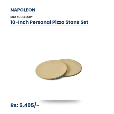 Napoleon 10-Inch Personal Pizza Stone Set (70000) | Cordierite Ceramic | Stone-Baked Crispy Base | For Napoleon Charcoal & Gas Grills | Individual Pizza