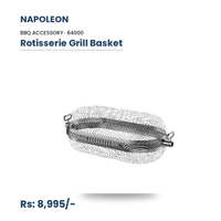 Napoleon Rotisserie Grill Basket (64000) | Stainless Steel Tumbling Basket | For Wings, Shrimp & Vegetables | Fits Napoleon & Most Spit Rods | Rotisserie Cooking