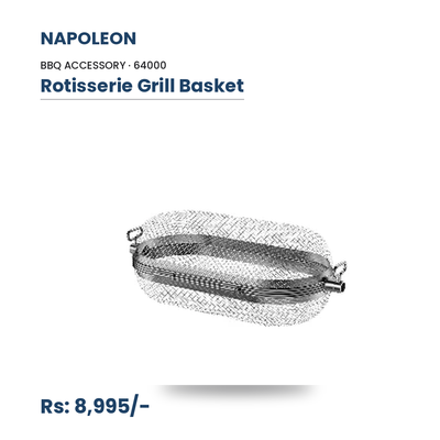 Napoleon Rotisserie Grill Basket (64000) | Stainless Steel Tumbling Basket | For Wings, Shrimp & Vegetables | Fits Napoleon & Most Spit Rods | Rotisserie Cooking