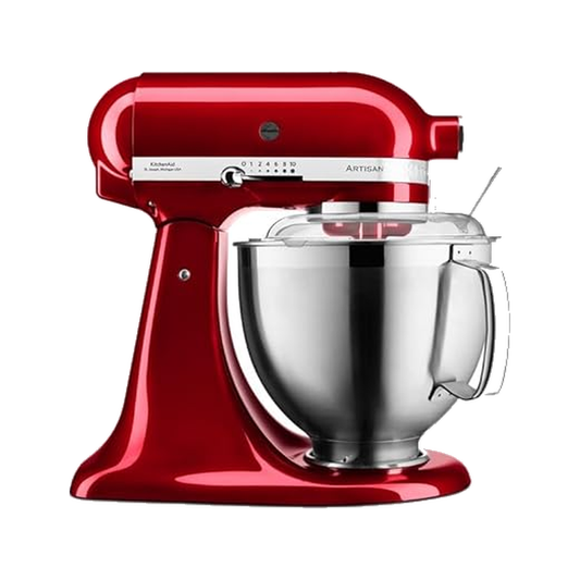 KitchenAid Artisan Tilt-Head Stand Mixer 4.8L 10-Speed Home Baking Machine with Flat Beater, Dough Hook & Wire Whisk - Candy Apple