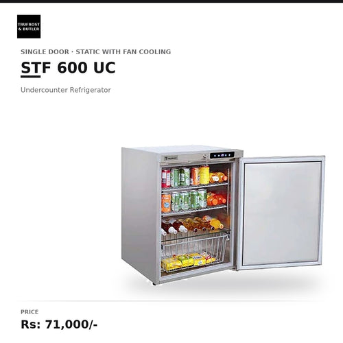 Trufrost STF 600 UC Single Door Undercounter Refrigerator (Static with fan cooling)