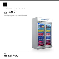 Trufrost VC 1250 Premia Two Door No-Frost Visi Cooler with a top to bottom view
