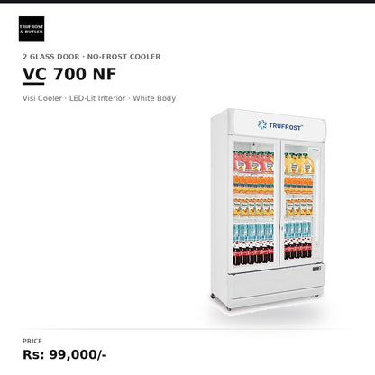 Trufrost VC 700 NF Two Door No-Frost Visi Cooler