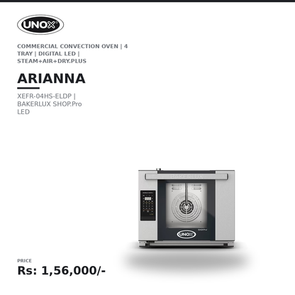 Unox BAKERLUX SHOP.Pro LED XEFR-04HS-ELDP Commercial Convection Oven | 4 Tray | Digital LED | STEAM.Plus + AIR.Plus + DRY.Plus | Made in Italy