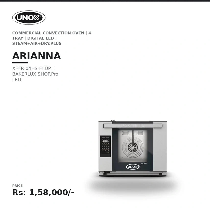 Unox BAKERLUX SHOP.Pro LED XEFR-04HS-ELDP Commercial Convection Oven | 4 Tray | Digital LED | STEAM.Plus + AIR.Plus + DRY.Plus | Made in Italy