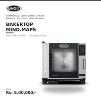 UNOX BAKERTOP MIND.Maps COUNTERTOP PLUS XEBC-06EU-EPRM Commercial Combi Oven | 6 Trays 600×400 | Electric | 9.5" Touchscreen | Steam, Convection & Combination Baking | Professional Bakery, Pastry & Café Oven