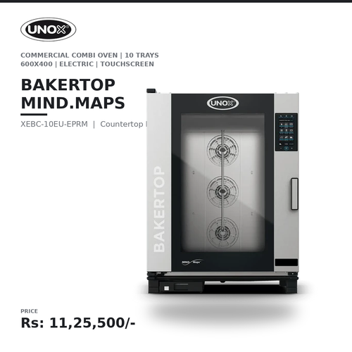 UNOX BAKERTOP MIND.Maps COUNTERTOP PLUS XEBC-10EU-EPRM Commercial Combi Oven | 10 Trays 600×400 | Electric | 9.5" Touchscreen | Steam, Convection & Combination Baking | Professional Bakery, Pastry & Café Oven