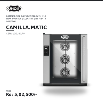 UNOX BAKERLUX SHOP.Pro LED Camilla.Matic XEFR-10EU-ELRV Commercial Convection Oven | 10 Tray 600×400 | Humidity Control | Right Door | AIR.Plus, DRY.Plus & STEAM.Plus | Professional Bakery, Café & Restaurant Oven