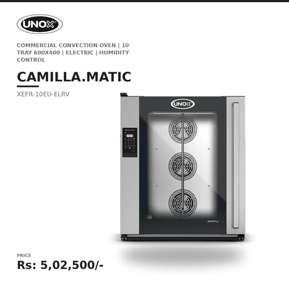UNOX BAKERLUX SHOP.Pro LED Camilla.Matic XEFR-10EU-ELRV Commercial Convection Oven | 10 Tray 600×400 | Humidity Control | Right Door | AIR.Plus, DRY.Plus & STEAM.Plus | Professional Bakery, Café & Restaurant Oven