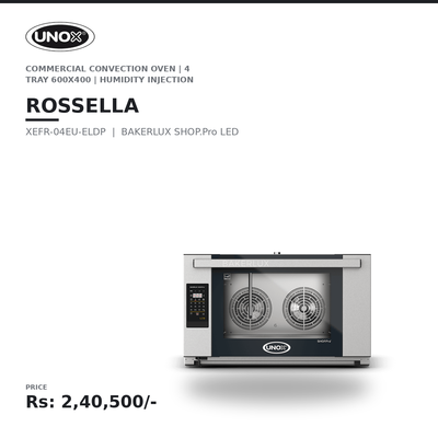 UNOX Rossella XEFR-04EU-ELDP Commercial Convection Oven | BAKERLUX SHOP.Pro LED | 4 Tray 600×400 | Humidity Injection | Professional Bakery Oven | Café & Restaurant Baking Oven