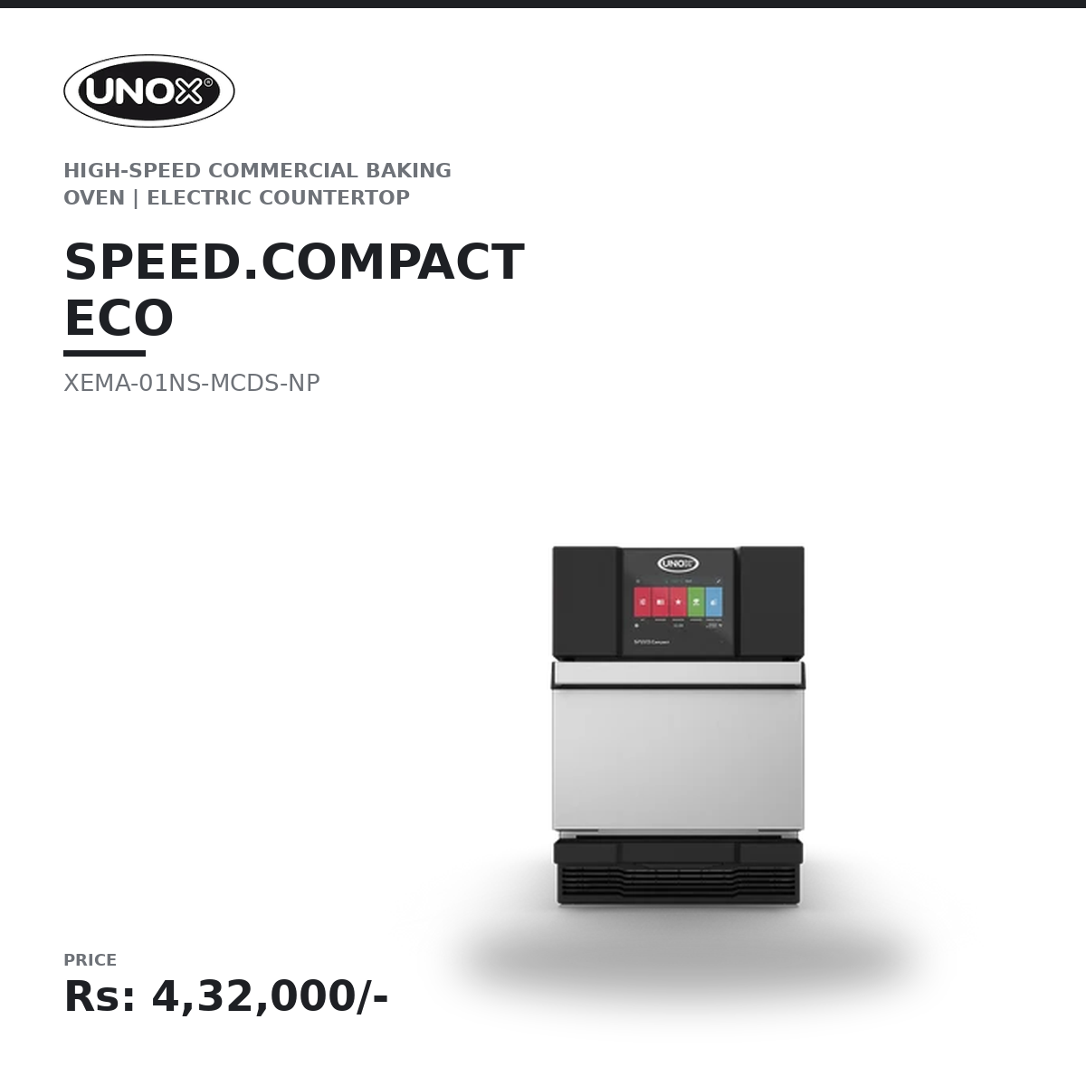 UNOX SPEED.Compact™ ECO XEMA-01NS-MCDS-NP Commercial Baking Speed Oven | High-Speed Rapid Cook Oven | Electric Countertop Oven | Ideal for Cafés, Bakeries & Quick Service Restaurants