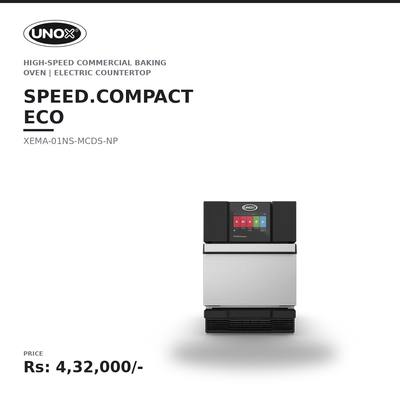 UNOX SPEED.Compact™ ECO XEMA-01NS-MCDS-NP Commercial Baking Speed Oven | High-Speed Rapid Cook Oven | Electric Countertop Oven | Ideal for Cafés, Bakeries & Quick Service Restaurants
