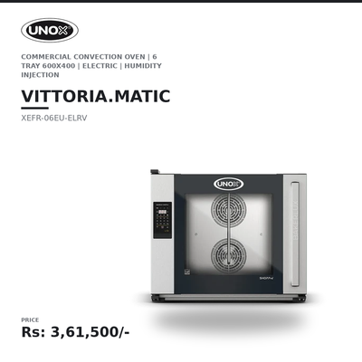 UNOX Vittoria.Matic XEFR-06EU-ELRV Commercial Convection Oven | BAKERLUX SHOP.Pro™ LED | 6 Tray 600×400 | Humidity Injection | Professional Bakery Oven | Right-Hand Door