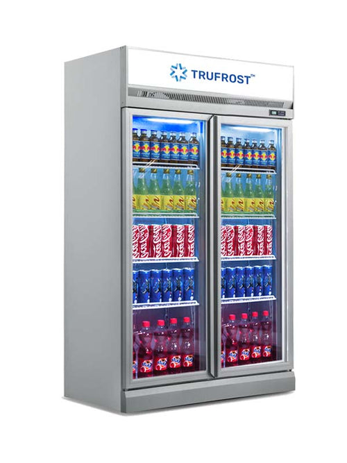 Trufrost VC 1250 Premia Two Door No-Frost Visi Cooler with a top to bottom view