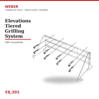 Weber Elevations Tiered Grilling System | GBS Compatible | Multi-Level Cooking | Doubles Grill Capacity | Stainless Steel | For GBS Kettle Grills