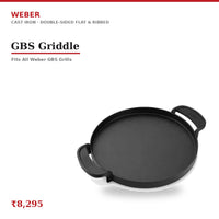 Weber GBS Griddle | Double-Sided Flat & Ribbed | Cast Iron | For All GBS Grills | Pancakes, Eggs, Halloumi & More | GBS Centre Insert