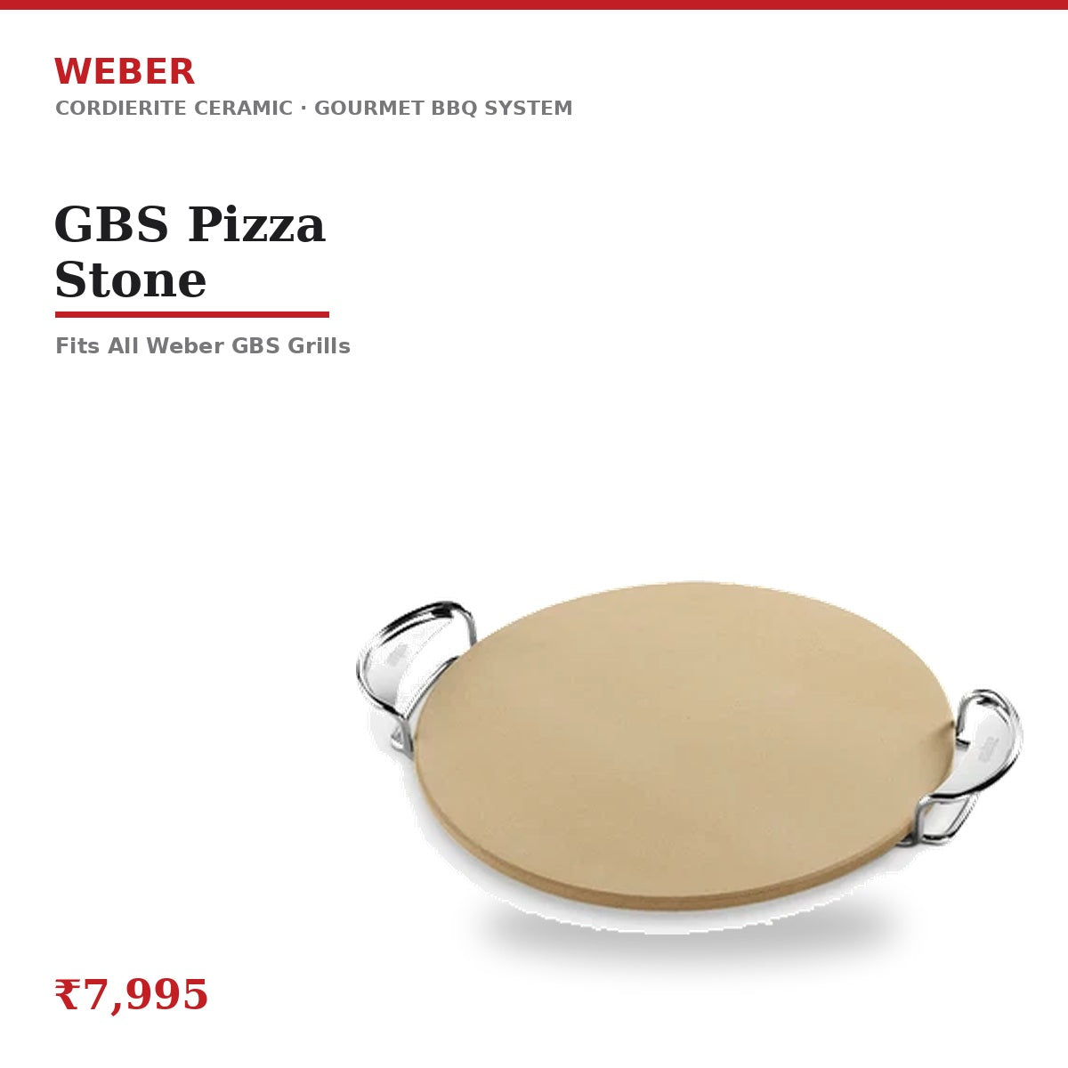 Weber GBS Pizza Stone | Cordierite Ceramic | For GBS Grill Systems | Stone-Baked Crispy Base | Fits All Weber GBS Grills | Pizza Night
