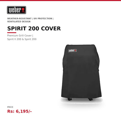 Weber Grill Cover | For Spirit II 200 & Spirit 200 Series | Weather-Resistant | UV Protection | Precision Fit | Ventilated Design