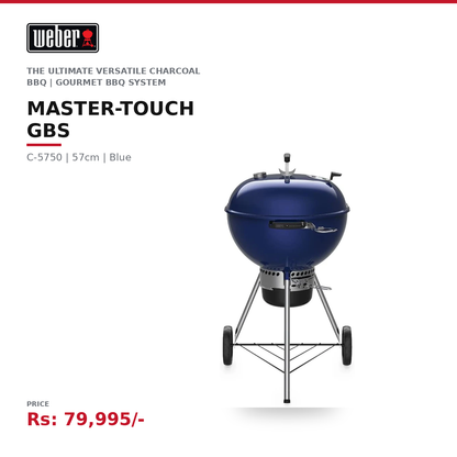 Weber Master-Touch GBS C-5750 Charcoal Grill 57cm | The Ultimate Versatile Charcoal BBQ Blue