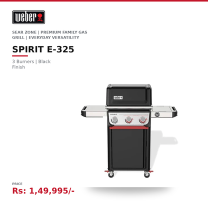 Weber Spirit® E-325 Gas Grill – 3 Burner BBQ with Sear Zone | Premium Family Gas Grill